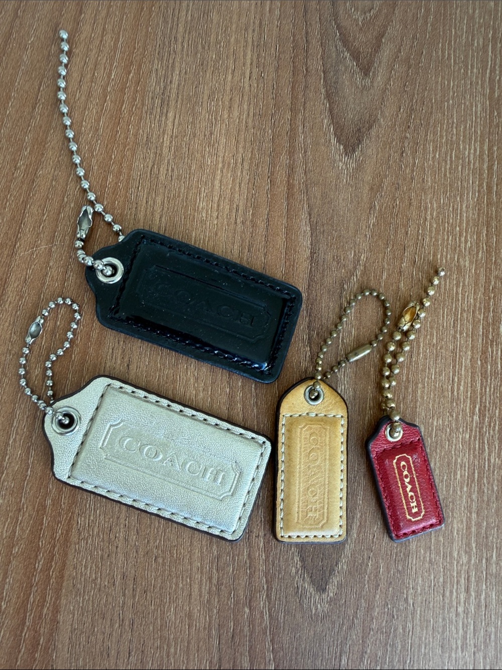 COACH Genuine Leather Hangtags Bag Charms Replacement Tags Set of 4